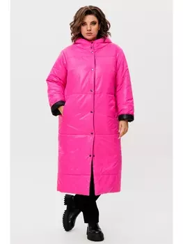 Пальто 2236 розовый-черный