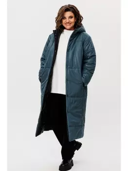 Пальто 2236 зеленый-черный