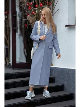 Пальто 3132Д серо-джинсовый