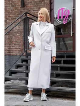 Пальто 3132М молочный с розовым оттенком