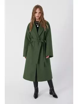 Пальто 3408 серо-зеленый