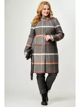 Пальто 786 оранж клетка