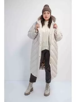 Пальто Пальто бежевое с анималистичной подкладкой *PREMIUM арт.3869