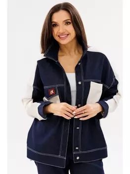 Пиджаки, жакеты 1101 темно-синий+молочный