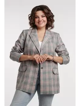 Пиджаки, жакеты 7684ж клетка беж