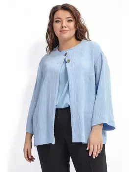 Пиджаки, жакеты Голубой жакет из вискозы двойного плетения *PREMIUM арт.3644