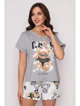 Пижамы Комплект Кэш, белый/серый