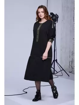 Платье 0342 черный с хаки