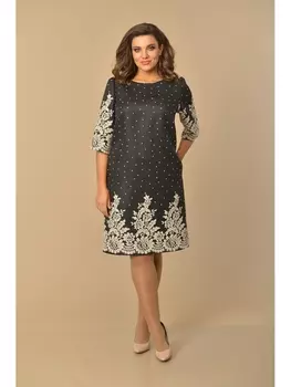 Платье 1030/4 черный+молочный