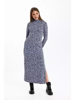 Платье 1057.1 голубой/принт леопард