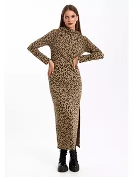Платье 1057 беж/принт леопард
