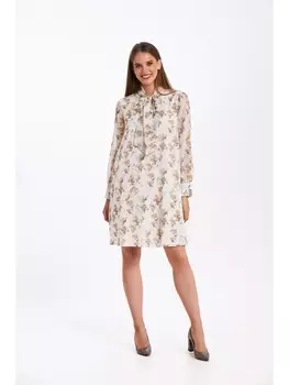 Платье 1059.1 белый/принт цветы