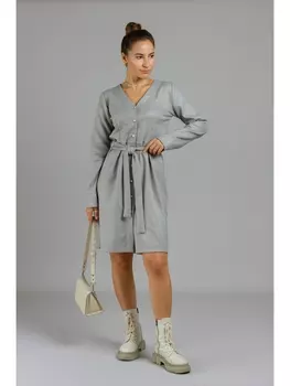 Платье 1059 бежевая гусиная лапка