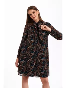 Платье 1059 черный/принт