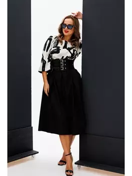 Платье 1104.8 черно-белый