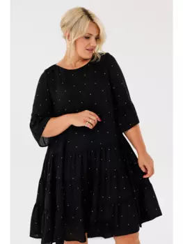 Платье 1112.1 черный (горошек)