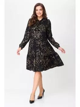 Платье 1137 чёрное+золото