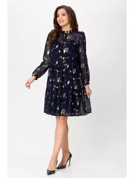 Платье 1137 синее с золотом