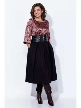 Платье 1160 розовое золото/черный