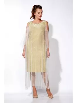 Платье 1162 золото/молоко