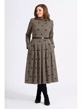 Платье 1164 коричневый в горох
