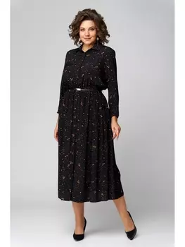 Платье 1180-1 черный+оранжевый