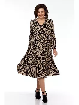 Платье 1180 коричневое в разводы