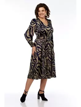 Платье 1180 зеленое в разводы