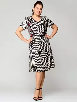 Платье 1192 черно-молочный