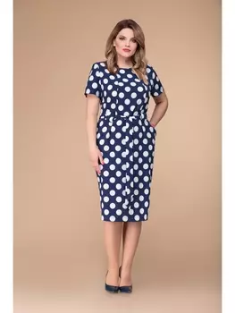 Платье 1205-2019 (белый горох)