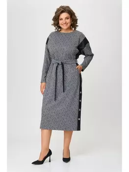 Платье 1212 серо-черный