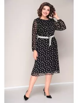 Платье 1226 черно-бежевый