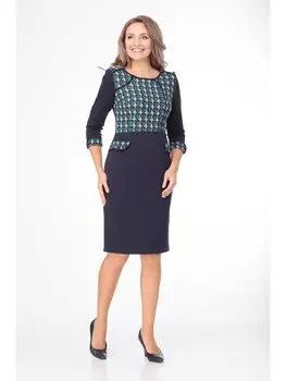 Платье 122 синий с бирюзой