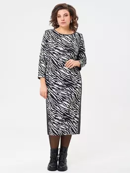 Платье 1232 черно-молочный