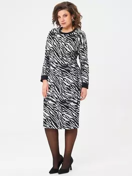 Платье 1233 черно-молочный