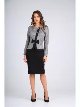 Платье 130111 серо-черный