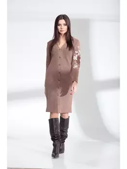 Платье 13914 серо-розовый "тигр"