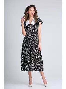 Платье 13933 черный "веточки"