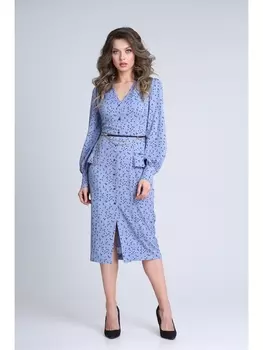 Платье 13938 небесно-голубой "горох"