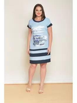 Платье 1411-голубой