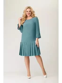 Платье 1429-2022 (мятный+горох)