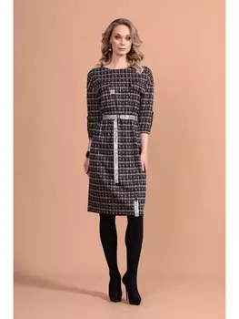 Платье 1429 серый+бордо