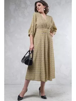 Платье 1492-4 бежевый/жёлтый