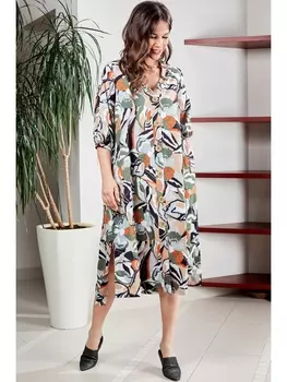 Платье 1501 рисованные цветы