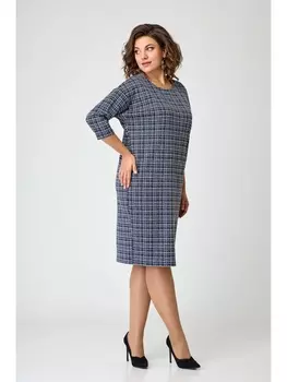Платье 1582 синий клетка