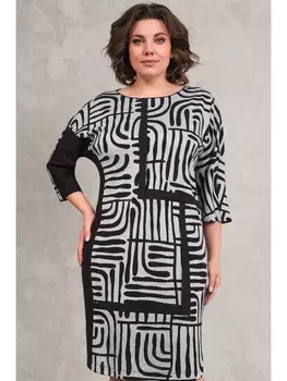 Платье 1640 серый/черный