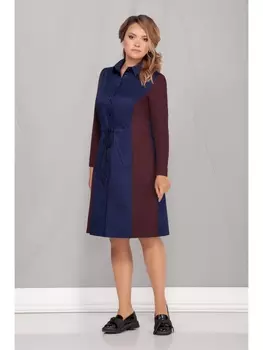 Платье 1710 синий+бордо