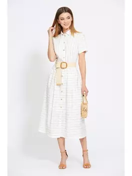 Платье 1840 молочный с полоской