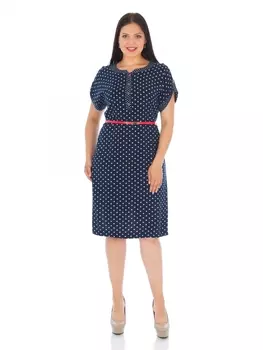 Платье 1868 синий в белый горох