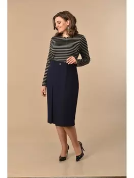 Платье 1940 темно-синий с хаки